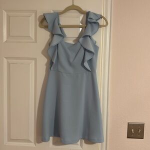 BCBGeneration Size 4 Light Blue Mini Dress with Ruffles